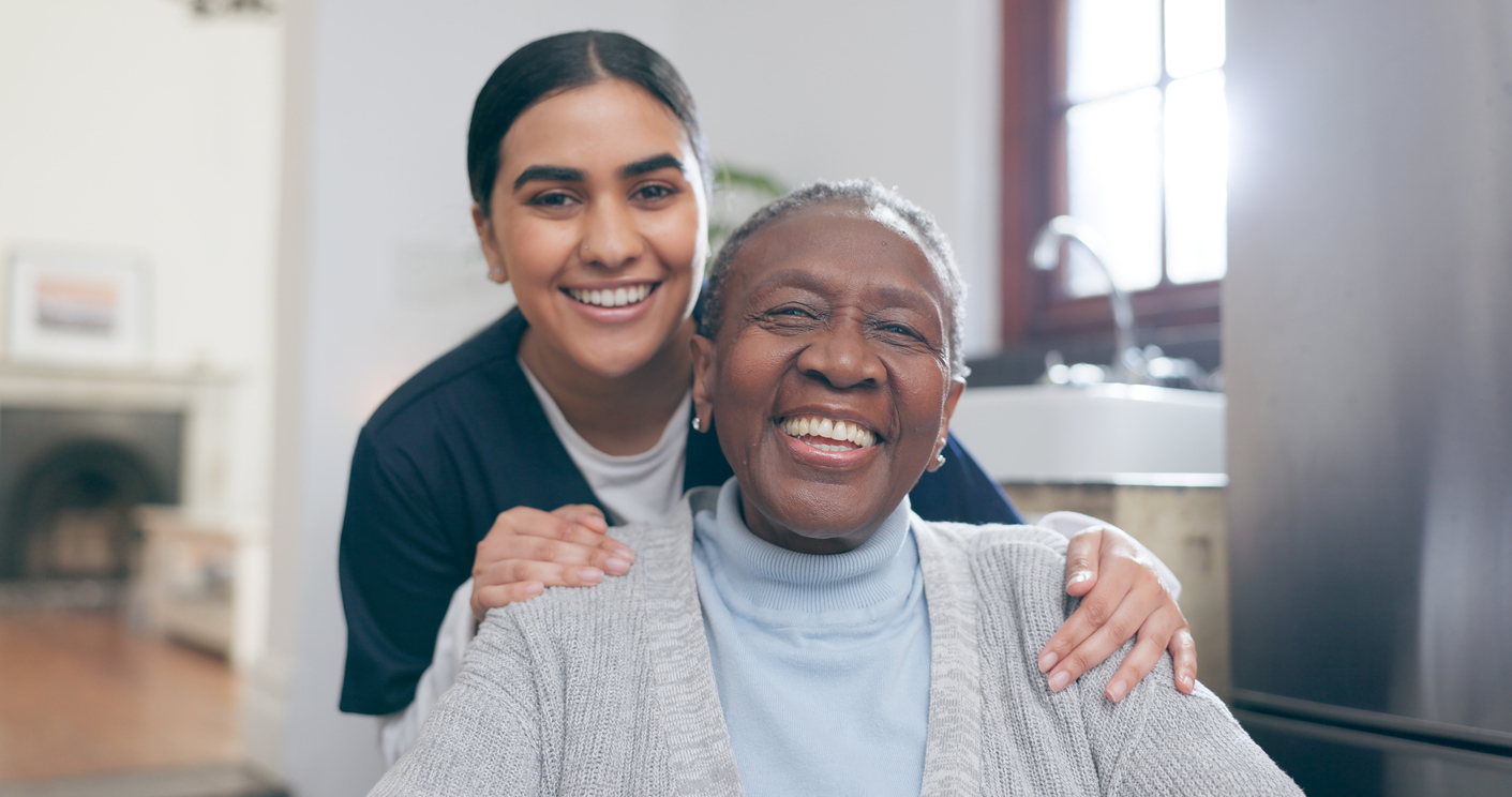 older person with caregiver